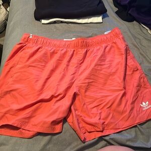 salmon adidas shorts